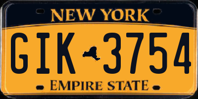 NY license plate GIK3754