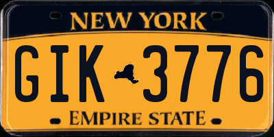NY license plate GIK3776