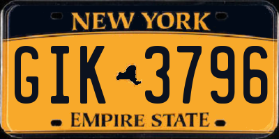 NY license plate GIK3796