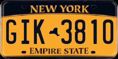 NY license plate GIK3810