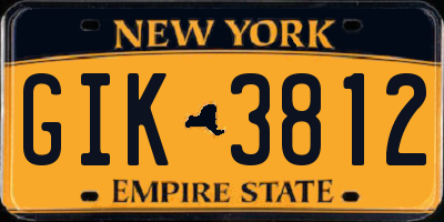 NY license plate GIK3812