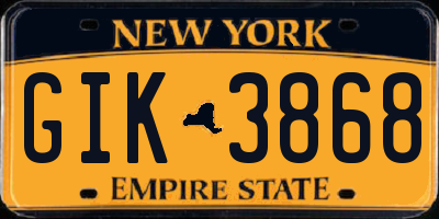 NY license plate GIK3868