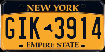 NY license plate GIK3914