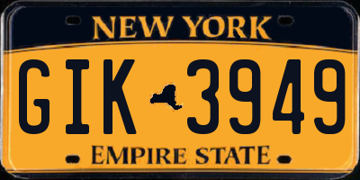 NY license plate GIK3949