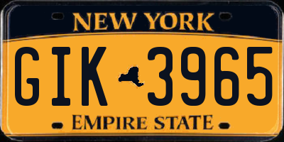 NY license plate GIK3965