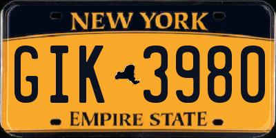 NY license plate GIK3980