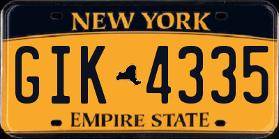 NY license plate GIK4335