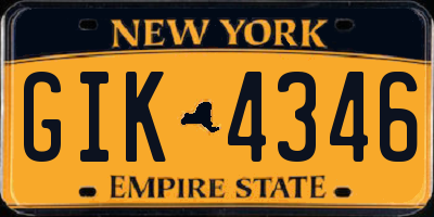 NY license plate GIK4346