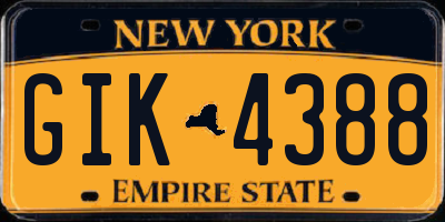 NY license plate GIK4388