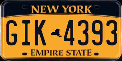 NY license plate GIK4393