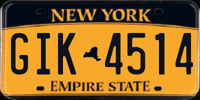 NY license plate GIK4514