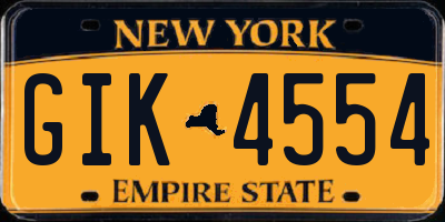NY license plate GIK4554