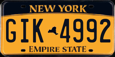 NY license plate GIK4992
