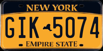 NY license plate GIK5074