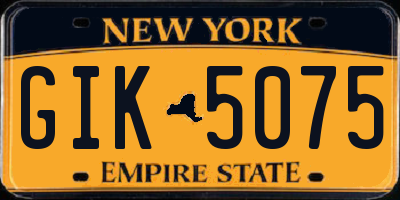 NY license plate GIK5075