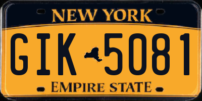 NY license plate GIK5081