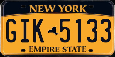 NY license plate GIK5133