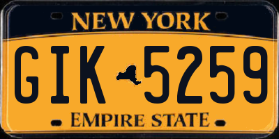 NY license plate GIK5259