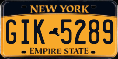 NY license plate GIK5289