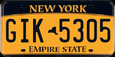 NY license plate GIK5305
