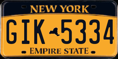 NY license plate GIK5334