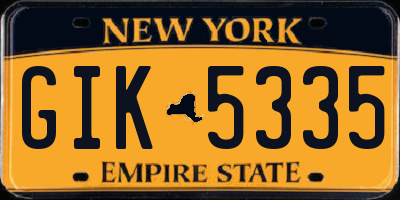 NY license plate GIK5335