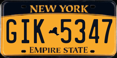 NY license plate GIK5347