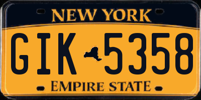 NY license plate GIK5358