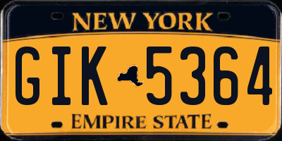 NY license plate GIK5364
