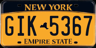 NY license plate GIK5367