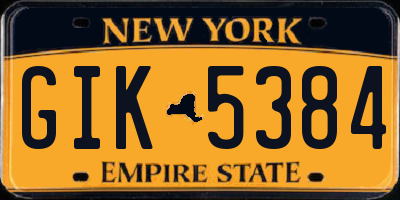 NY license plate GIK5384
