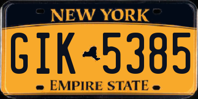 NY license plate GIK5385