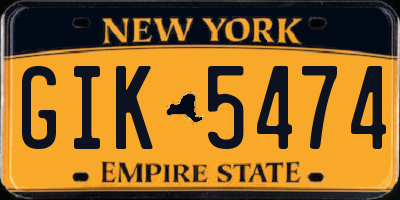 NY license plate GIK5474