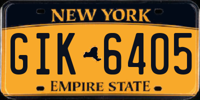 NY license plate GIK6405