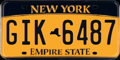 NY license plate GIK6487