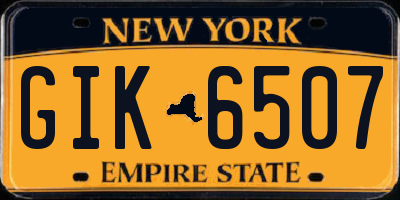 NY license plate GIK6507
