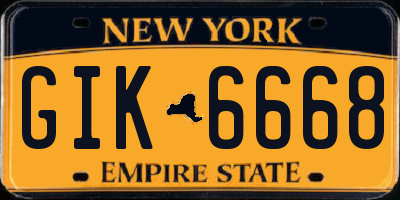 NY license plate GIK6668