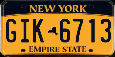 NY license plate GIK6713