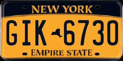 NY license plate GIK6730