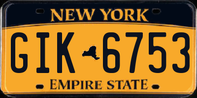 NY license plate GIK6753