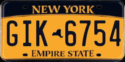 NY license plate GIK6754