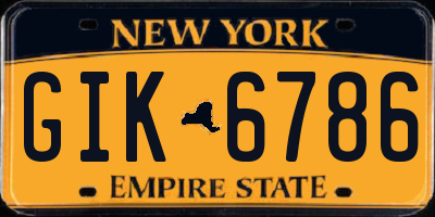 NY license plate GIK6786