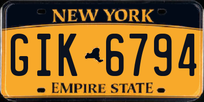 NY license plate GIK6794