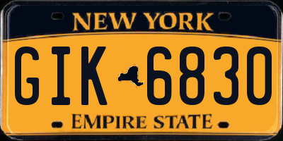 NY license plate GIK6830