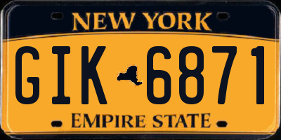 NY license plate GIK6871