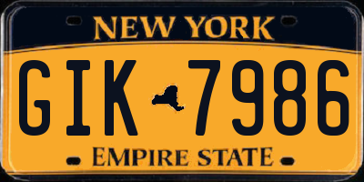 NY license plate GIK7986