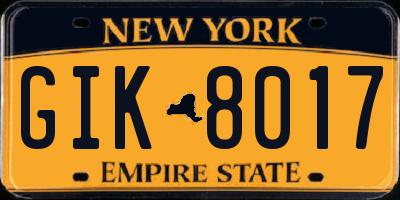 NY license plate GIK8017