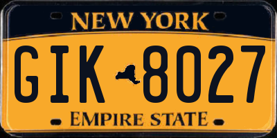 NY license plate GIK8027