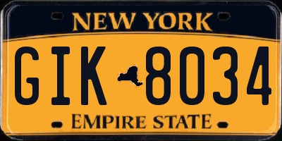 NY license plate GIK8034