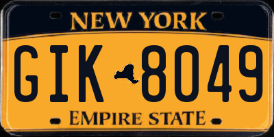 NY license plate GIK8049